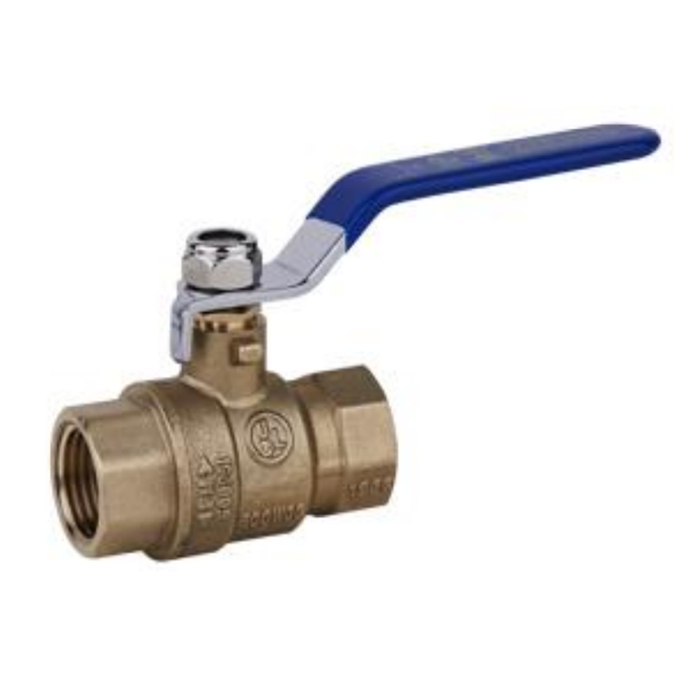 FBB-120 MIDWEST BRASS BALL VALVE<BR>1 1/4" NPT FEMALE, FULL PORT, LEVER HANDLE, 600PSI