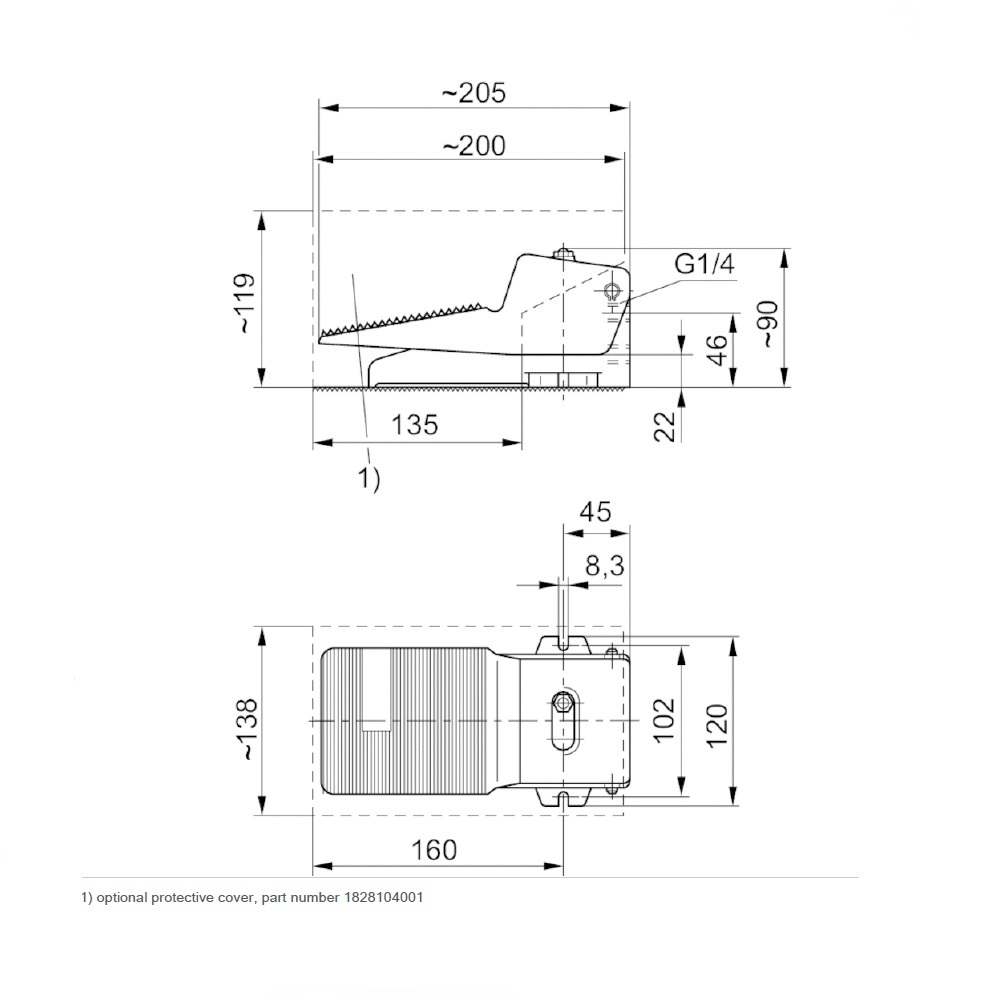 0820400006 NUMATICS/AVENTICS MECHANICAL VALVE<BR>AP SERIES 3/2 SPR RTN 1/4" G (FOOT PEDAL)