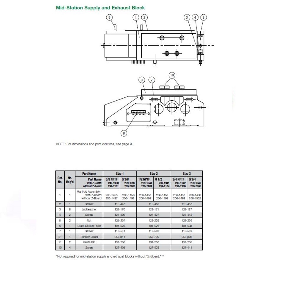 113-447 NUMATICS/AVENTICS MANIFOLD PART<BR>ISO1 SERIES GASKET MANIFOLD/MANIFOLD