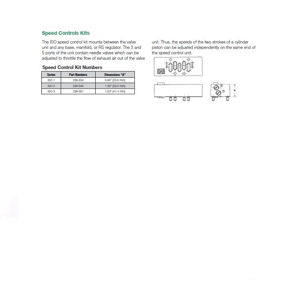 239-645 NUMATICS/AVENTICS SANDWICH SPEED CONTROL<BR>ISO2 SERIES W/PLUG