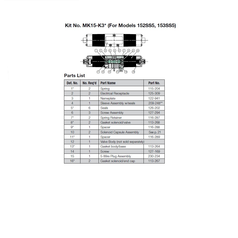 115-204 NUMATICS/AVENTICS VALVE PART<BR>MK15 SERIES INTERNAL SPRING