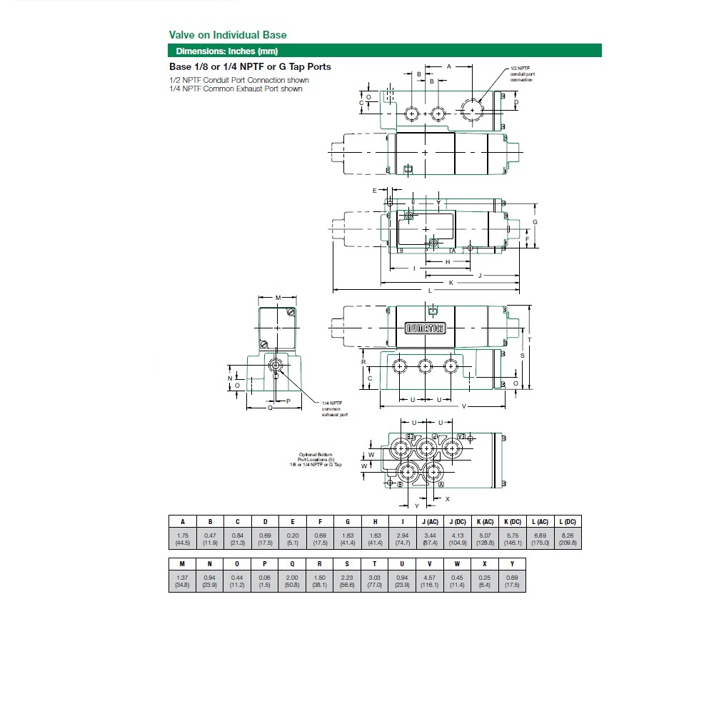082SA43B4000061 NUMATICS/AVENTICS SOLENOID VALVE/BASE<BR>MK8 SERIES 4/2 SPR RTN 24VDC 1/4" NPT, DIN PLUG