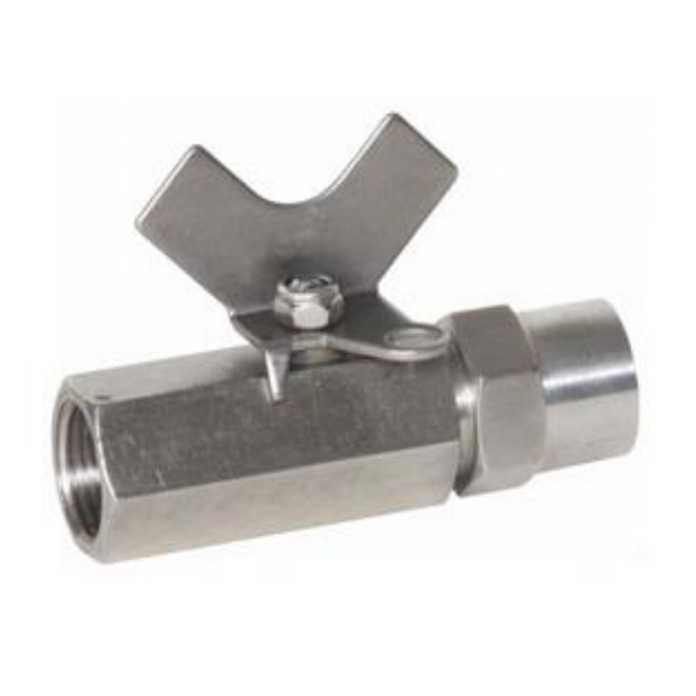 MSFF-50 MIDWEST STAINLESS STEEL MINI BALL VALVE<BR>1/2" NPT FEMALE, LOCK T HANDLE, 1000PSI