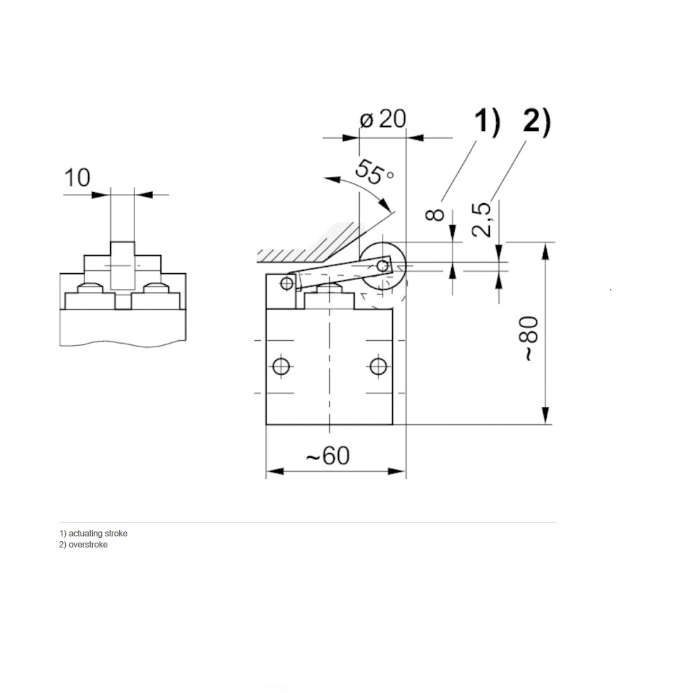 0820401013 NUMATICS/AVENTICS MECHANICAL VALVE<BR>AP SERIES 4/2 SPR RTN 1/4" NPT (ROLLER LEVER)
