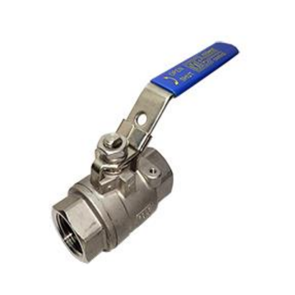 SSV-200 MIDWEST STAINLESS STEEL BALL VALVE<BR>2" NPT FEMALE, LOCK LEVER HANDLE, 2000PSI