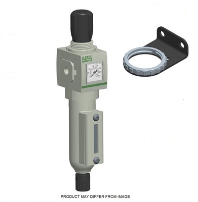 NUMATICS/AVENTICS PARTICULATE FILTER/REGULATOR W/FLOW CHECK&lt;BR&gt;652 SERIES 1/2&quot; NPT, 5MIC, 7-125PSI, MB W/SG, SS MD, SIDE BRKS, ROUND PSI GAUGE