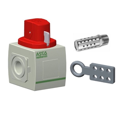 NUMATICS/AVENTICS SHUT-OFF VALVE&lt;BR&gt;652 SERIES 3/2 1/2&quot; NPT, 1/4&quot; NPT EXHAUST, MUFFLER, SCISSOR LOCK, LP PSI GAUGE