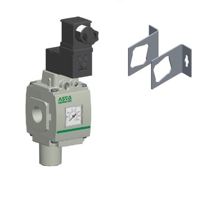 NUMATICS/AVENTICS SOLENOID SLOW START QUICK EXHAUST VALVE&lt;BR&gt;652 SERIES 3/2, 1/2&quot; G, 24VDC, SIDE BRKS, DIN CONN W/LED, LP PSI GAUGE