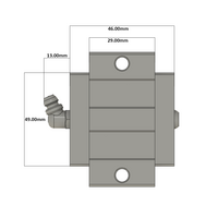 LSD20BK-F2S-N-D-M6 AIRTAC LOW PROFILE RAIL BEARING<br>LSD 20MM SERIES, NORMAL ACCURACY WITH NO PRELOAD (D) STANDARD, BOTTOM MOUNTING FLANGE - SHORT BODY