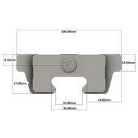 LSD35BK-F2N-H-B-M6 AIRTAC LOW PROFILE RAIL BEARING<br>LSD 35MM SERIES, HIGH ACCURACY WITH LIGHT PRELOAD (B), BOTTOM MOUNTING FLANGE - NORMAL BODY