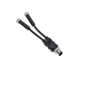 MENCOM SPLITTER&lt;BR&gt;3 PIN &quot;Y&quot; M12 MALE/2 M8 FEMALE 2M PVC BK 60VAC/DC