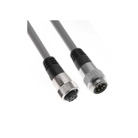 MENCOM CORDSET&lt;BR&gt;4 PIN 7/8&quot; MINI M/F STR 3M PVC GY 14AWG 600VAC/DC