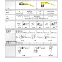 R-FA4TZ-V075 HTM CORDSET<BR>4 PIN M12 FEMALE ELB 5M PVC YE