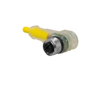 TURCK CORDSET<BR>3 PIN M12 FEMALE ELB 2M PVC YE 20AWG 10-30VDC PNP LED