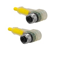TURCK CORDSET<BR>4 PIN M12 F/F ELB 1.5M PVC YE 22AWG 10-30VDC PNP LED