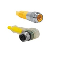 TURCK CORDSET<BR>4 PIN M12 F/M STR 0.6M TPE YE WELD 22AWG 10-30VDC PNP LED