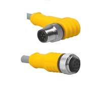 TURCK CORDSET<BR>12 PIN M12 F/M STR/ELB 1M PVC GY 24AWG 60VAC/75VDC
