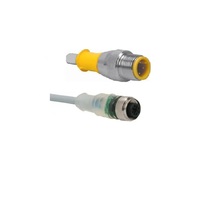 RKE 4.4T-5-P7X2-RS 4.4T/XOR TURCK CORDSET<BR>4 PIN M12 F/M STR 5M PVC YE 20AWG 10-30VDC PNP LED