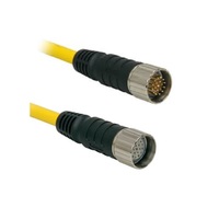 TURCK CORDSET&lt;BR&gt;12 PIN M23 M/F STR 5M PVC YE 18AWG 300VAC/DC
