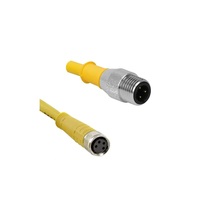 TURCK CORDSET&lt;BR&gt;3 PIN M12/M8 M/F STR 0.2M PVC YE 24AWG 125VAC/DC