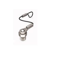TURCK PART&lt;BR&gt;M8 MALE CLOSURE CAP BRASS W/6&quot; LANYARD