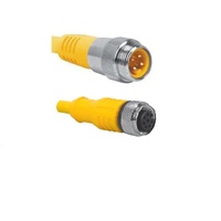 TURCK CORDSET&lt;BR&gt;4 PIN 7/8&quot; MINI/M12 M/F STR 0.5M PVC YE 18AWG 250VAC/DC
