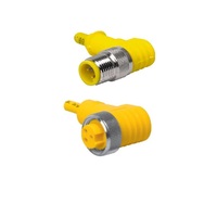 WKM 40-2M-WS 4.4T TURCK CORDSET<BR>4 PIN 7/8" MINI/M12 F/M ELB 2M PVC YE 18AWG 300VAC/DC