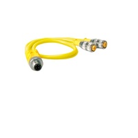 TURCK SPLITTER&lt;BR&gt;4 PIN &quot;Y&quot; M12 M/F/F N/0.3M/0.3M PVG GY 250VAC/DC
