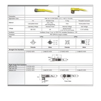 C-FA3TZ-V075 HTM CORDSET<BR>3 PIN M8 FEMALE ELB 5M PVC YE 24AWG 60VAC/75VDC