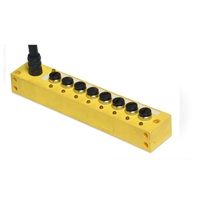 HTM JUNCTION BLOCK&lt;BR&gt;8-3 PIN NANO / 5M SIDE EXIT PUR YE 10-30VDC PNP LED
