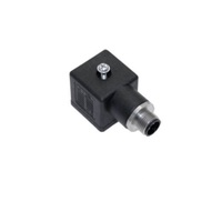 FLOTRONICS SOLENOID VALVE ADAPTER&lt;BR&gt;FORM A DIN 2+G/4 PIN M12 MALE 250VAC/DC (BK)