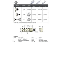 JDC-84P-211-C050 MENCOM JUNCTION BLOCK<BR>8-4 PIN M12 / 5M SIDE PUR BK 48VAC/DC PNP LED