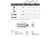 JDC-85P-219-M000 MENCOM JUNCTION BLOCK<BR>8-5 PIN M12 / 19 PIN 1 1/8" MINI SIDE 48VAC/DC PNP LED