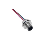 MENCOM CIRCULAR CONNECTOR<BR>3 PIN M12 MALE STR FM 1' 18AWG 1/4