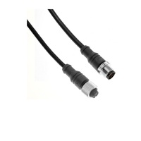 MENCOM CORDSET<BR>4 PIN M12 M/F STR 5M PVC BK 22AWG 300VAC/DC