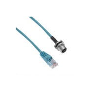 MENCOM ETHERNET CORDSET&lt;BR&gt;4 PIN M12/RJ45 F/M STR BM 1M PVC TEAL HI-FLEX 24AWG 60VAC/DC