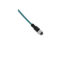 MENCOM ETHERNET CORDSET&lt;BR&gt;4 PIN M12 FEMALE STR 10M PVC TEAL HI-FLEX 24AWG 60VAC/DC