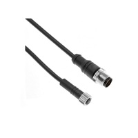 MENCOM CORDSET&lt;BR&gt;3 PIN M12/M8 M/F STR 0.5M PVC BK 24AWG 60VAC/DC