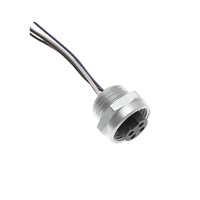 MINC-4FR-1-18-SS MENCOM RECEPTACLE<BR>4 PIN 7/8" MINI FEMALE STR FM 1' 1/2" NPT THR 18AWG SS 600VAC/DC