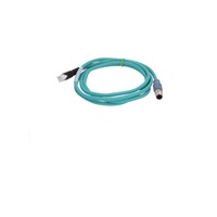 TURCK ETHERNET CORDSET&lt;BR&gt;8 PIN M12/RJ45 M/M 1M TPU TEAL 24AWG 42VAC/DC