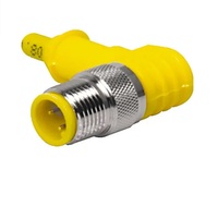 TURCK CORDSET<BR>10 PIN M12 MALE ELB 4M PVC GY 24AWG 60VAC/75VDC