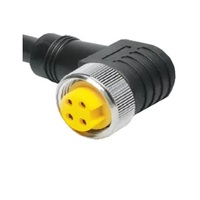 TURCK CORDSET&lt;BR&gt;4 PIN 7/8&quot; MINI FEMALE ELB 2M PVC BK 14AWG 600VAC