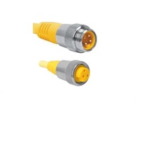 TURCK CORDSET&lt;BR&gt;4 PIN 7/8&quot; MINI M/F ELB 3M PVC BK 14AWG SS 600VAC