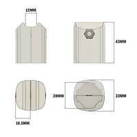 41D-100-0 MODULAR SOLUTION D28 CONNECTOR<BR>CONNECTOR END TO RIDGE MOUNT STRIAGHT