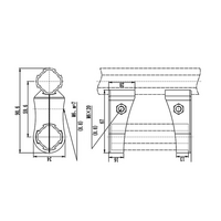 41D-115-0 MODULAR SOLUTION D28 CONNECTOR<BR>CONNECTOR SHAFT TO RIDGE STRAIGHT