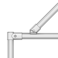 41D-118-0 MODULAR SOLUTION D28 CONNECTOR<BR>CONNECTOR END TO RIDGE MOUNT 45 DEGREE