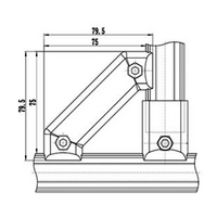 41D-124-0 MODULAR SOLUTION D28 CONNECTOR<BR>CONNECTOR DUAL 45 DEGREE POINT SUPPORT RIDGE TO RIDGE