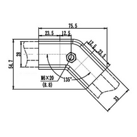 41D-127-0 MODULAR SOLUTION D28 CONNECTOR<BR>135 DEGREE CONNECTOR OUTER END CONNECTION