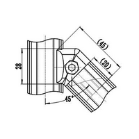 41D-145-0 MODULAR SOLUTION D28 CONNECTOR<BR>CONNECTOR INTERNAL END TO RIDGE MOUNT 45 DEGREE