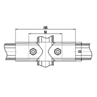 41D-151-0 MODULAR SOLUTION D28 CONNECTOR<BR>CONNECTOR SHAFT TO DUAL END INLINE